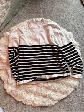 Men’s Zara Black and White Striped Long Sleeve Shirt